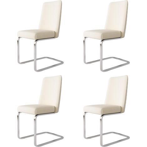 Cuatro sillones de terciopelo, tapizados en beige, con respaldo en forma de diamante y soporte de metal plateado, ideales para sala de estar, dormitorio, estudio u oficina. (1/5)