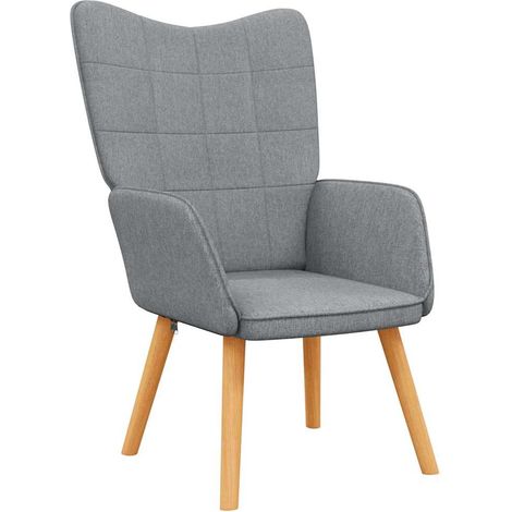 Chaise de relaxation Fauteuil relax - Gris clair Tissu BonneVie-25474 (1/5)