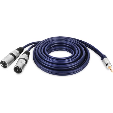Cable con conector jack estéreo de 3,5 mm - 2 conectores XLR de 3 pines (mezclador) vitalco cable con conector jack estéreo de 3,5 mm - 2 conectores XLR de 3 pines (mezclador) vitalco 1,5 m (MK32/B) (1/5)