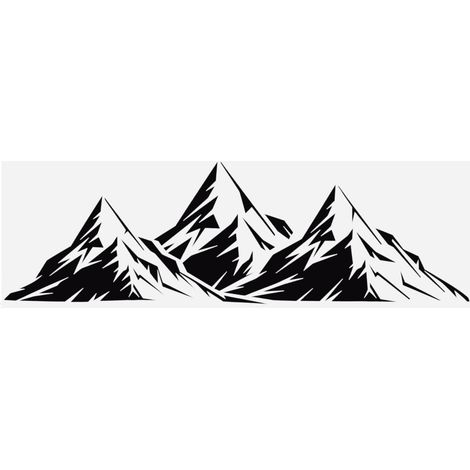 Autocollant Voiture Forme Montagne 16.14X4.72In Pvc Noir Décoratif Extérieur Pour Camion Pickup Camping-Car Stickers Voiture Nature (1/5)