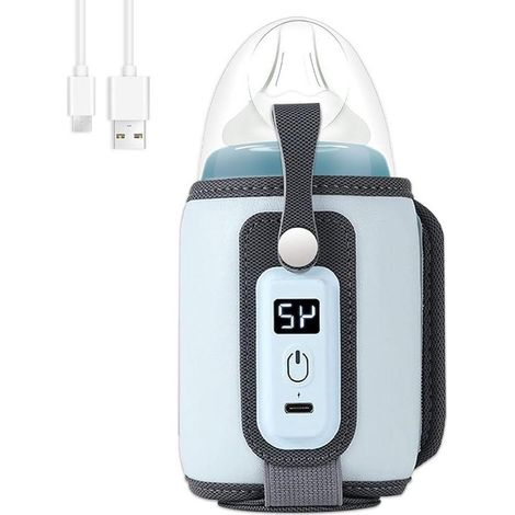 Tragbarer USB-Flaschenwärmer – Temperatur präzise einstellbar – Blau