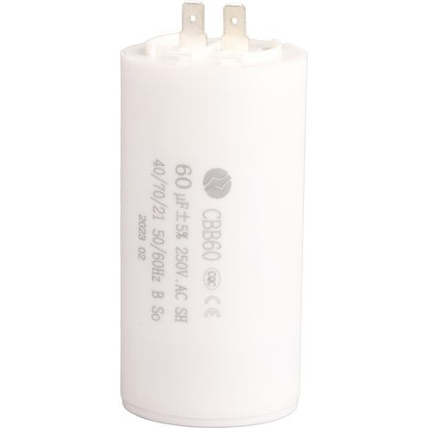 Condensateur de démarrage cylindrique CBB60, CA 250 V, 60 µF, 50/60 Hz, pour pompe à moteur (1/5)