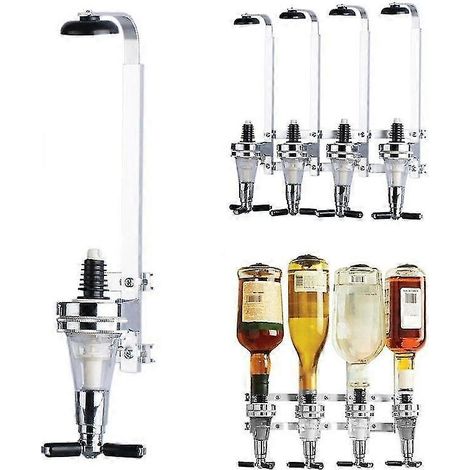 Support mural pour 4 bouteilles de bière et de vin (45 ml) - Porte-bouteilles pour bar à domicile
