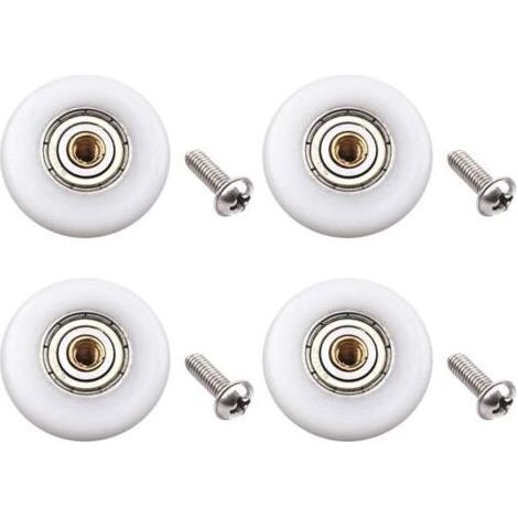 Lot de 4 roulettes de porte de douche – Pièce de rechange pour porte de douche coulissante en verre de salle de bain (diamètre du rouleau 23 mm)-ARCAN (1/4)