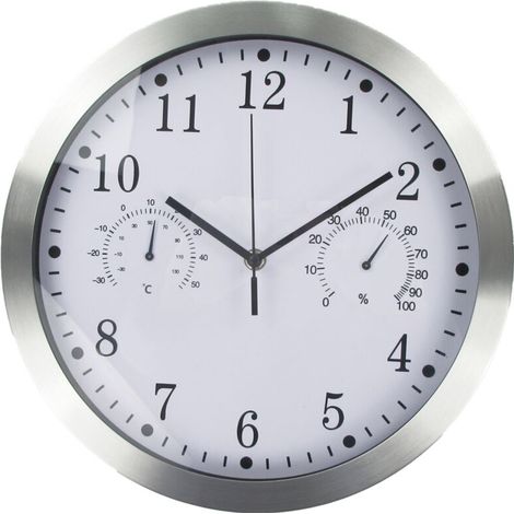 Bardusch-Horloge murale ronde rétro étanche avec thermomètre, pour intérieur/extérieur, décoration maison ou terrasse (1/4)