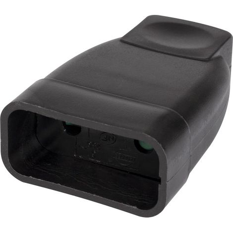 Fiche électrique - Plate - Dhome - 2P - 6 A - Femelle - Noir (1/2)