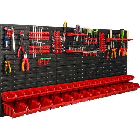 Panneau à outils d'atelier 172x78 cm + 36 plateaux (1/5)