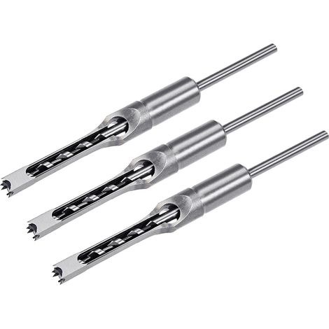 3pcs Mèche À Trou Carré 3/8"(9.5mm) Acier À Haut Carbone (1/5)