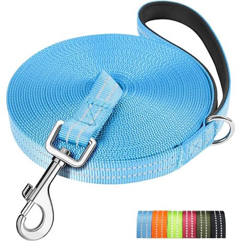 Dog Lead, 3M 5M 10M 15M 20M 25M 30M 50M Padded Training and for Small, Medium Large with D Buckle (1/5)