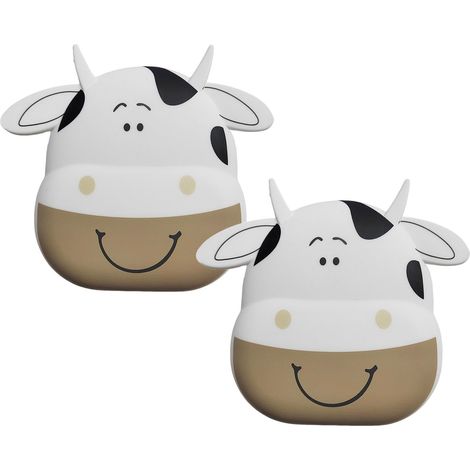 Gants de cuisine, gants de four, gants de cuisine en silicone antidérapants et résistants à la chaleur, en forme de vache (lot de 2), pour barbecue, cuisine et usage extérieur, 15 x 12 cm, 120 g (1/5)