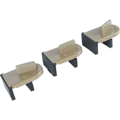 3-teilige Schiebefensterverriegelung aus Aluminiumlegierung für Zuhause, Schlafzimmer, Badezimmer, Büro, Braun (1/5)