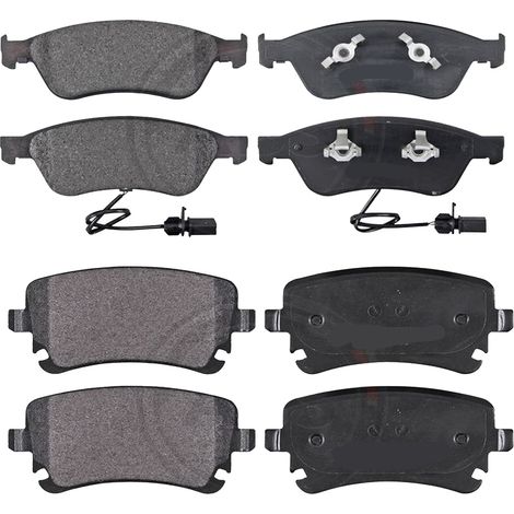KIT PASTIGLIE FRENO ANTERIORI E POSTERIORI compatibile con AUDI A8 (4E2,4E8) / PASTIGLIE FRENANTI AUTO OEM FDB1629FDB1827FDB1832,FDB1655 / SOSTITUZIONE DIRETTA / BASSA POLVERE / SILENZIOSO