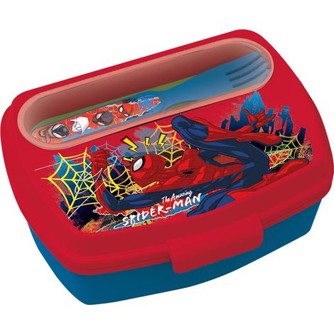 TATAWAY Sandwich Box Spiderman Marvel con Posate Incluse Portapranzo Originale