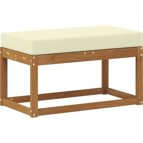Maison Exclusive - Outdoor Hockerbank mit Kissen Natur und Creme