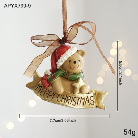 Décoration de Noël en résine peinte, suspension pour sapin avec cloche rétro en relief, ornement coloré style cartoon, accessoire festif pour maison et fête (1/5)
