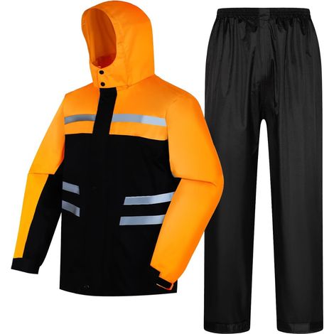 Waterproof Rain Suit, Lightweight Hooded Rain Jacket and Trousers, Unisex Outdoor Rain Jacket, Hooded Rainwear (1/5)