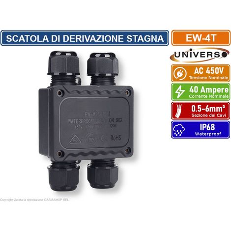 UNIVERSO EW-4T SCATOLA DI DERIVAZIONE STAGNA IMPERMEABILE IP68 CON 4 TERMINALI (1/5)