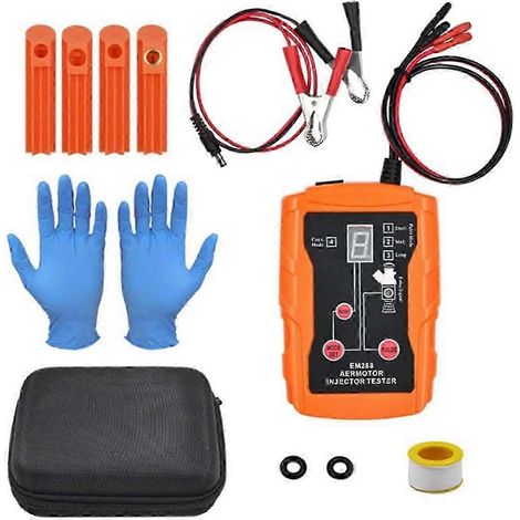 Testeur d'injecteurs de carburant EM288 avec kit de nettoyage : 8 modes d'impulsion, testeur de buses pour tous véhicules (1/5)