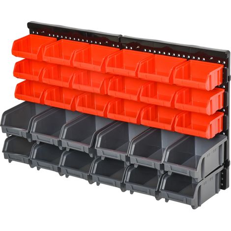 Étagères de rangement murales, plastique robuste, organisation polyvalente, Rouge (1/5)