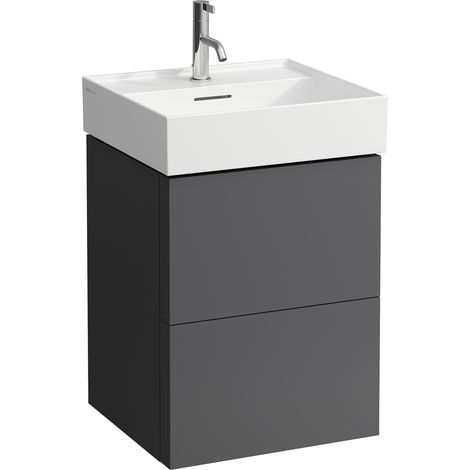 Meuble sous-vasque KARTELL 600x480x450mm, 2 tiroirs gris ardoise (1/5)