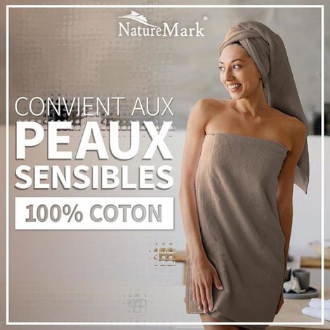 Lot de 2 draps de Douche - 70x140 cm - Sable/Beige SERVIETTE DE BAIN (1/5)
