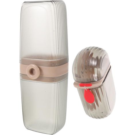 Badezimmer Zahnbürstenhalter Set Grau leichtes Reiseset mit