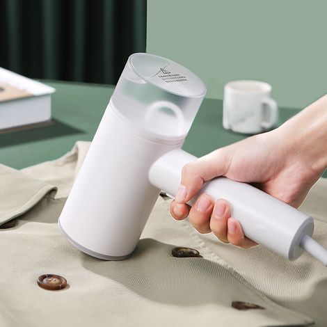 Défroisseur vapeur portatif, petit défroisseur vapeur portable pour usage domestique, mini fer à repasser vapeur pour dortoirs, panneau recouvert d'émail céramique (1/5)