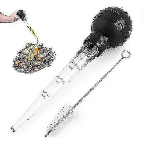 Injecteur à dinde en silicone amélioré avec brosse de nettoyage - Idéal pour les rôtis de Thanksgiving et les délicieux barbecues (1/4)