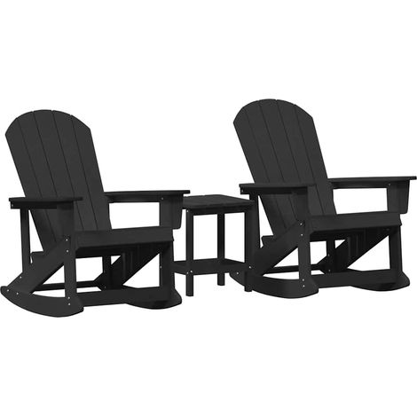Maison Exclusive - Garten-Lounge-Set 3 pcs Schwarz HDPE