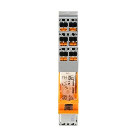 Relais d'interface 12V c.c., 2 RT, montage Rail DIN, série RIF-1-RPT-LDP-12DC/2X21 ( Prix pour 1 )