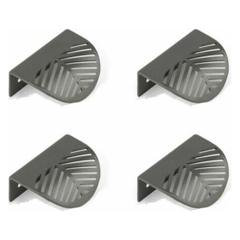 Lot de 4 poignées d'armoire en feuille en laiton noir poignées de meubles de cuisine tiroir unique poinçon gratuit en alliage de Zinc cuivre brossé (1/5)