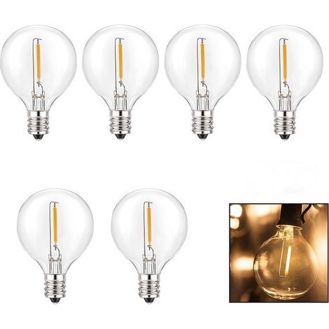 Lampadine LED G40 senza sfarfallio, infrangibili e resistenti alle alte temperature, stile Edison vintage, attacco a vite E12, confezione da 25 - AquaForge (1/3)