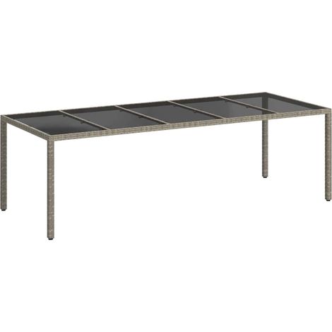 Maison Exclusive - Gartentisch Grau 250 x 100 x 75 cm Poly-Rattan