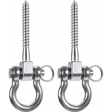 2 Pièces Crochet de Plafond 900KG Acier Inoxydable 304 Kit Suspension pour Hamac Entraîneur Chaise Lampe