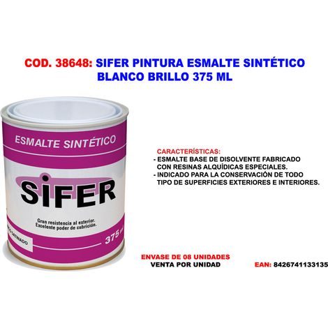 SIFER PINTURA ESMALTE SINTETICO BLANCO BRILLO 375 ML