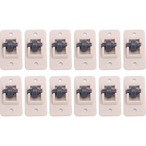 Lot de 20 mini roulettes autocollantes non rotatives pour petits meubles, à coller sur une poulie. Roue en plastique. (1/5)