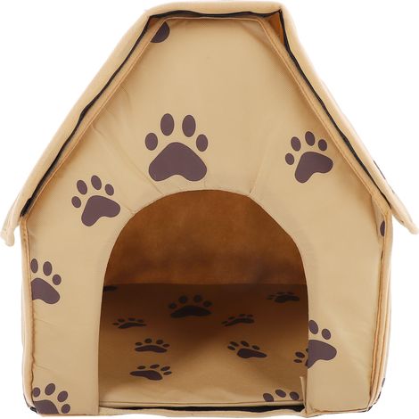 Faltbares Haustierhaus, kleines Bettchen, Zelt für Welpen und Katzen, abnehmbar und waschbar, braun (1/5)