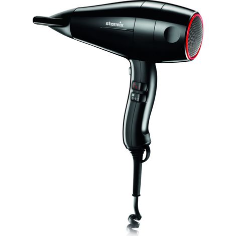 Starmix Sèche-cheveux manuel avec support mural séparé en plastique noir