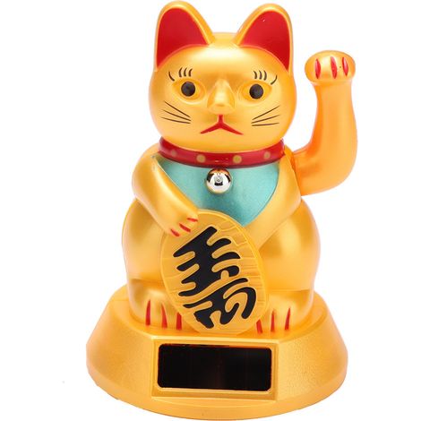 Chaton porte-bonheur solaire agitant la patte pour la décoration de voiture et maison (1/5)