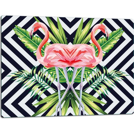 Tagliere in vetro 52x40 cm con motivo fenicottero (1/5)