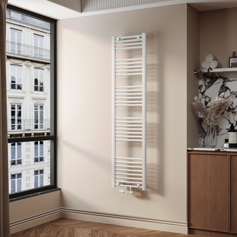 SONNI Radiador de baño secador de toallas blanco 547 vatios Calentador de Centro Conexión con Termostato Multibloque 1600x400mm (1/5)
