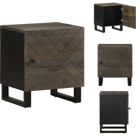 Table de chevet noir 40x33x46 cm bois de manguier solide - Table De Chevet - Tables De Chevet - Table D'appoint - Table De Nuit (1/5)