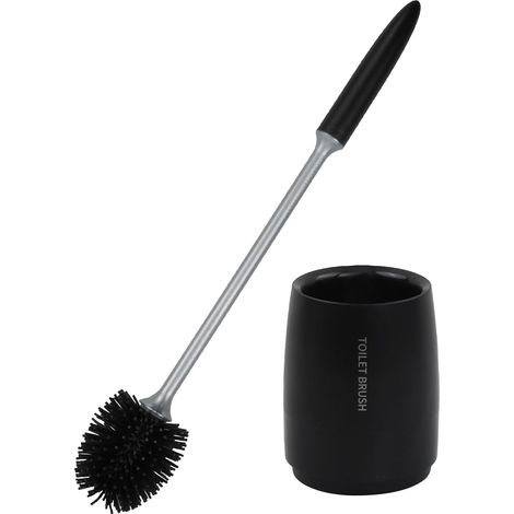 Brosse Toilettes Silicone, Balayette WC, Balai WC avec Support à Séchage Rapide, Brosse Toilettes Manche Long pour Salle de Bain (1/5)