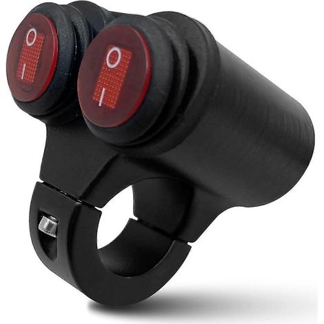 Interrupteur de feu de guidon de moto 7/8" (22 mm), 12 V, bouton étanche à double molette, interrupteur de signalisation (1/5)