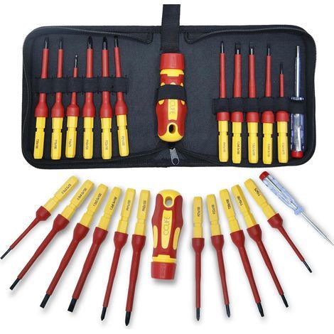 13-Piece Screwdriver Set, VDE Insulated 1000V, Interchangeable Magnetic Bits, Electrician's Safety (1/5)