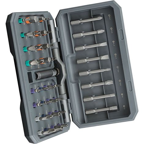 Kit tournevis à cliquet 42 en 1 polyvalent mécanisme 58 dents acier alliage S2 pour entretien réparations (1/5)