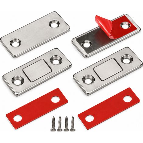 Loqueteau à Double Bille en Laiton 42 mm, Loquet à Bille pour Meuble, Armoire et Placard, Fermeture avec Vis Incluses, Lot de 6 Pièces (1/5)