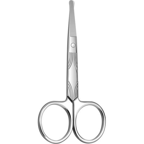 Gesichtshaarschere, Edelstahl, abgerundete Spitzen, für Nasenhaare, Augenbrauen, Schnurrbart, Bart, Wimpern, Ohren, gebogene Sicherheitsspitzen (für Männer und Frauen)