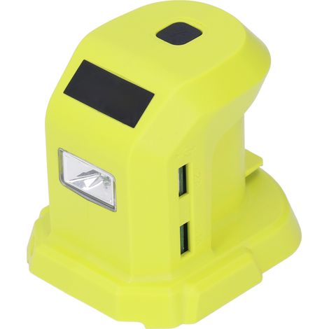 Adaptateur de batterie avec deux ports USB, compatible avec les batteries lithium-ion, avec indicateur LED, 18V/14,4V. (1/5)