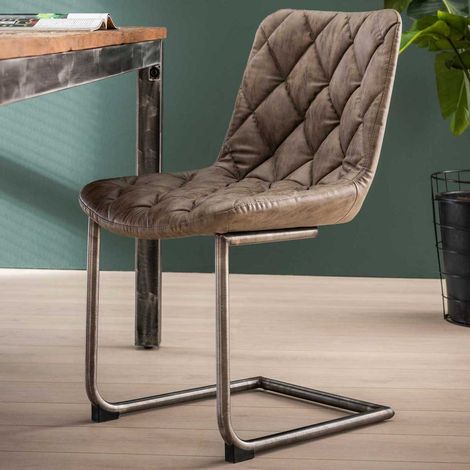 Lot de 2 chaises cantilever Guido - taupe (1/4)
